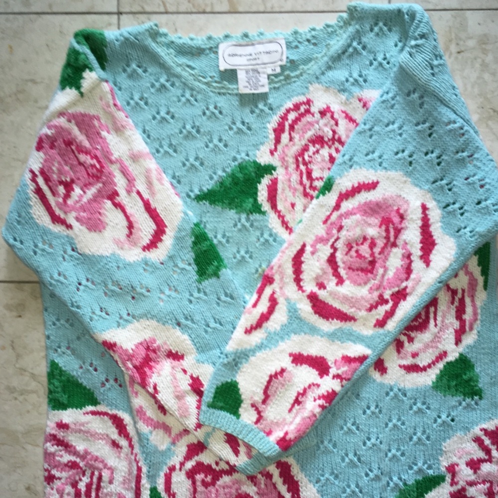 Adrienne Vittadini Sport Crochet Sweater